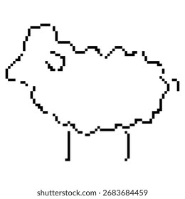 ícone de pixel lamb, 8 bits. Ilustração isolada de vetor.
