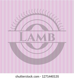 Lamb realistic pink emblem