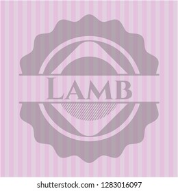 Lamb realistic pink emblem