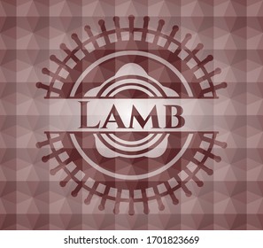Lamm rotes nahtloses geometrisches Abzeichen.