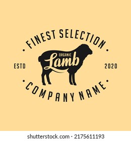 lamb restaurant logo with hipster concept