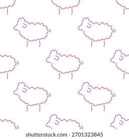 padrão sem emenda de cordeiro isolado em fundo transparente.