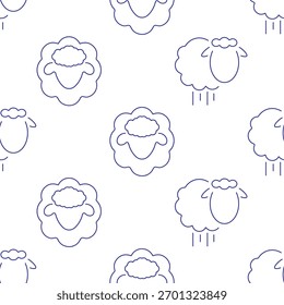 padrão sem emenda de cordeiro isolado em fundo transparente.