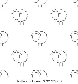 padrão sem emenda de cordeiro isolado em fundo transparente.