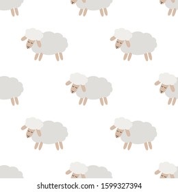 Lamb. Seamless pattern. It is used for children s products, bedding, wrapping paper. Vector.