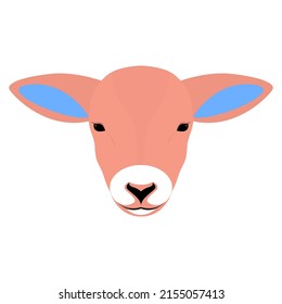 Lamb Sheep Funny Cartoon Pet Face Icon. Cute Imaginary Colored Sheep  Portrait T Shirt Print