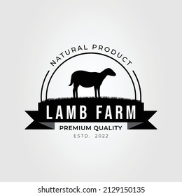 lamb, sheep, or goat farm logo vector illustration design