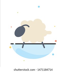 Lamb, Sheep, Wool, Easter Abstract Flat Color Icon Template. Vector Icon Template background