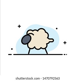 Lamb, Sheep, Wool, Easter  Business Flat Line Filled Icon Vector Banner Template. Vector Icon Template background