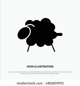 Lamb, Sheep, Wool, Easter solid Glyph Icon vector