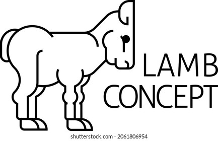 A lamb sign label icon concept design