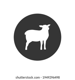 Lamb silhouette isolated on white background. Lamb or Sheep icon. Vector illustration