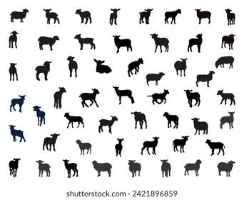 Lamb silhouette vector art white background