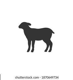 Lamb silhouette vector on a white background