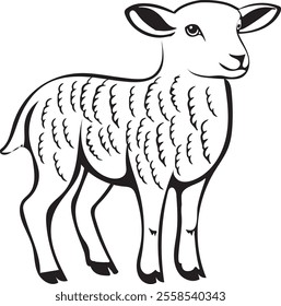 A Lamb silhouette vector style with white background .