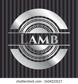 Lamb silvery badge or emblem. Vector Illustration. Mosaic.