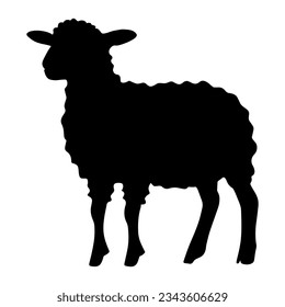 Lamb standing silhouette. Vector illustration