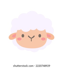 Lamb vector. cute animal face design for kids