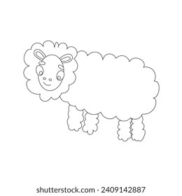 Lamb vector illustration in doodle style on a white background.