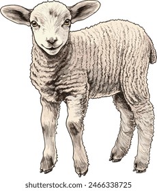 Lamb Vector Illustration isolated on White Background