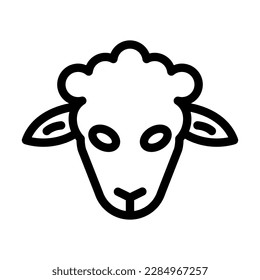 Lamb Vector Line Icon Design