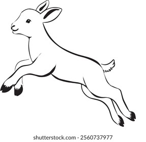 A Lamb vector style with white background.