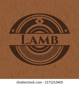 Lamb wood icon or emblem. Vector Illustration. 