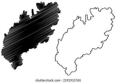 Lamba island (United Kingdom of Great Britain and Northern Ireland, Scotland, Shetland islands) map vector illustration, scribble sketch Isle of Lambey map