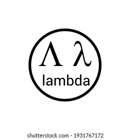 símbolo de letra griega lambda sobre fondo blanco