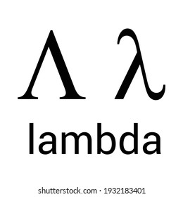 Lambda-Griechen-Buchstabensymbol auf weißem Hintergrund
