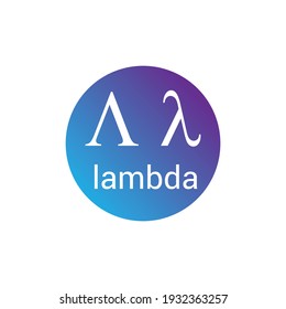 lambda greek letter symbol on white background