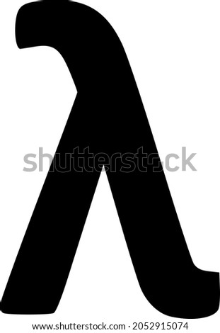 Lambda Greek lowercase symbol icon with flat style. Isolated vector Lambda Greek lowercase symbol icon illustrations, simple style.