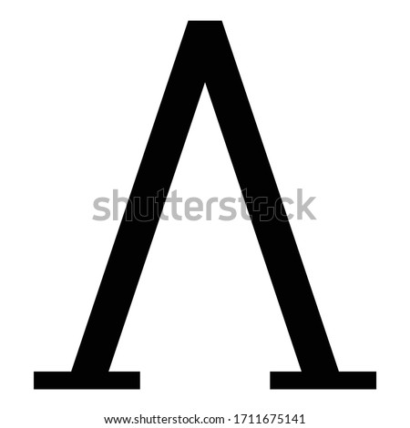 Lambda greek symbol capital letter uppercase font icon black color vector illustration flat style image