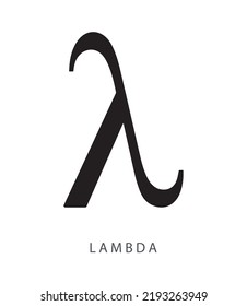 Lambda Lowercase Symbol, 11th Letter Of The Greek Alphabet, Value Of Thirty, Symbol Of Half-life And Wavelength