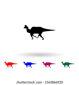 Lambeosaurus multi color icon. Simple glyph, flat vector of dinosaur icons for ui and ux, website or mobile application