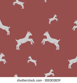 lamb-like animal seamless pattern on marsala background. vector illustration