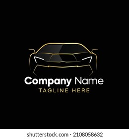 Lamborghini line vector logo golden and white color 