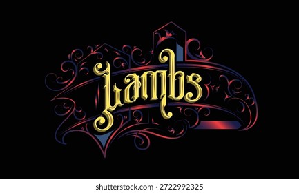 Design de estilo personalizado de letras LAMBS