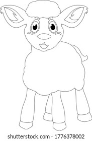 Lambs smiling cartoon vector art and illustration