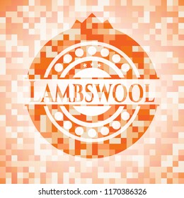 Lambswool abstract orange  emblem with background