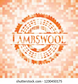 Lambswool abstract orange mosaic emblem with background