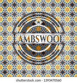 Lambswool arabesque style badge. arabic decoration.