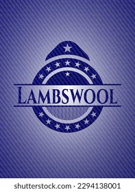 Emblema de lambswool con textura de jean. Ilustración vectorial. Detallado. 