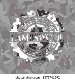 Lambswool on grey camouflage pattern