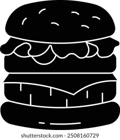 lamburger solid glyph vector illustration