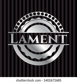 Lament silver emblem. Vector Illustration. Mosaic.