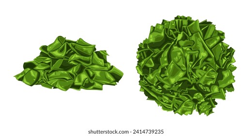 Laminaria konbu alga (algas marinas) aisladas de fondo blanco.Vector eps 10.