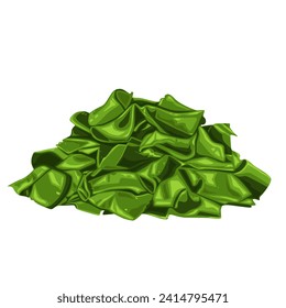 Laminaria konbu alga (seaweed) isolated on white background.Vector eps 10.