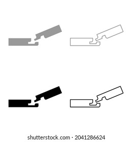 Laminate connection Flooring service joint system concept Tongue groove set icon grey black color vector illustration flat style image