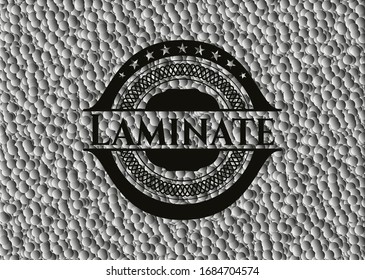 Laminate dark emblem with grey bubbles background. Retro. Vector Illustration. Detailed.